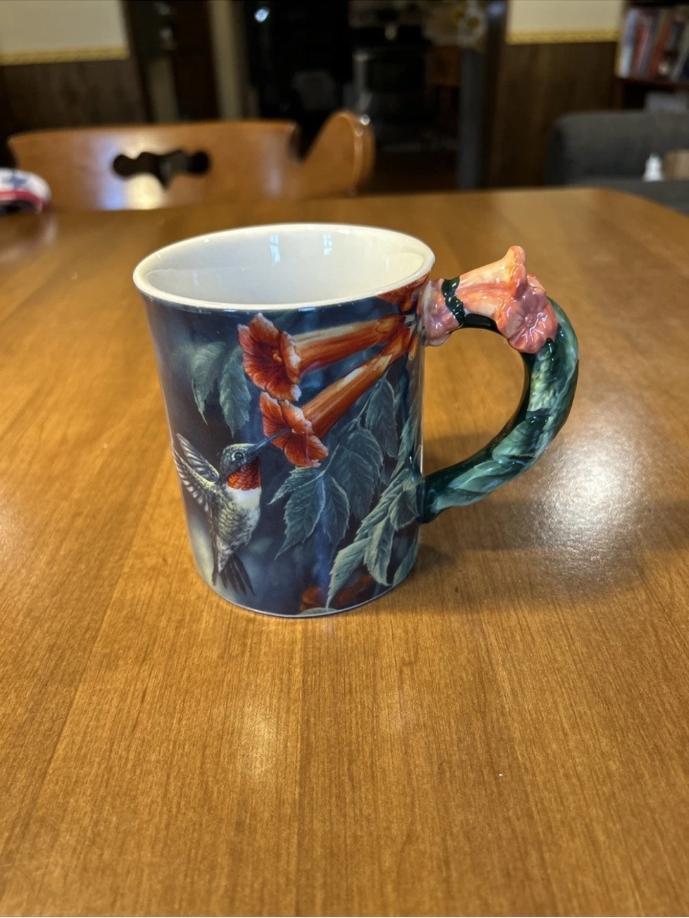 Wild Wings Blue Hummingbird Floral Ceramic Mug Rosemary Millette